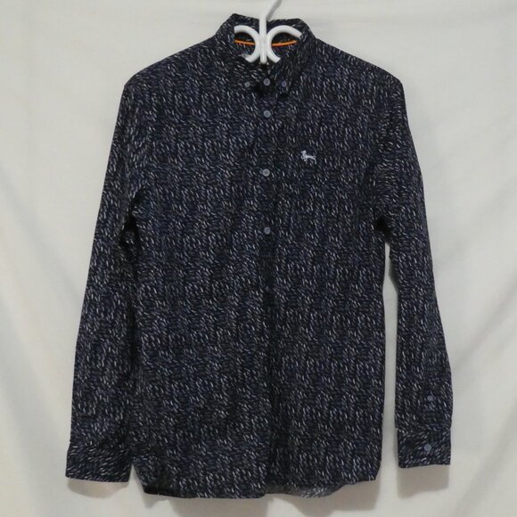 MODERN AMUSEMENT | medium | Stylish Dark Blue Patterned Shirt | Chest Pocket - Picture 1 of 16